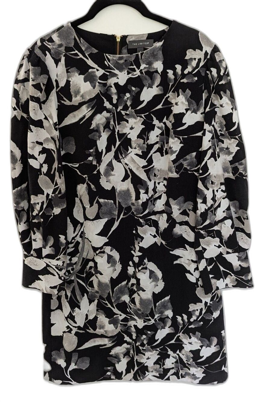 The Limited Size 4 Shift Black White Floral Dress